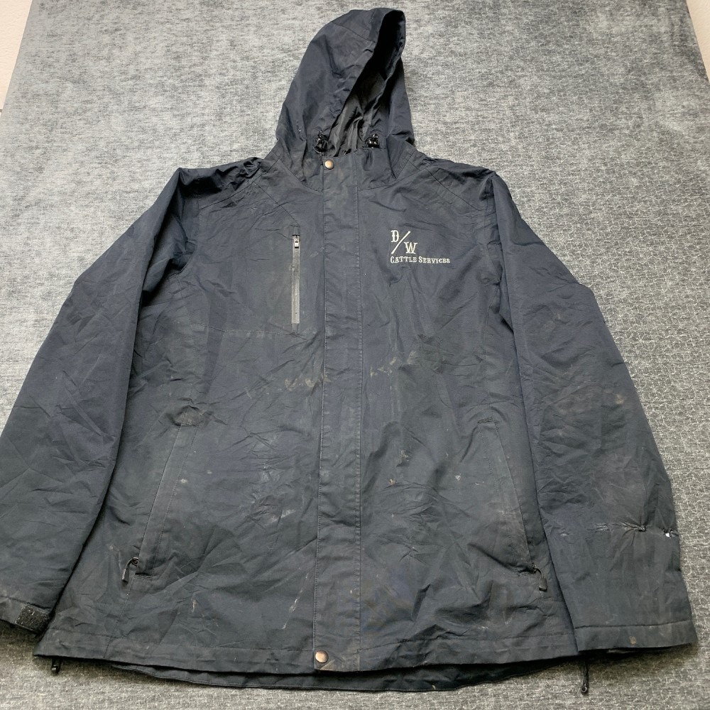 Port Authority DW Cattle Services Jacket Mens XL Black Zippered Windbreaker
